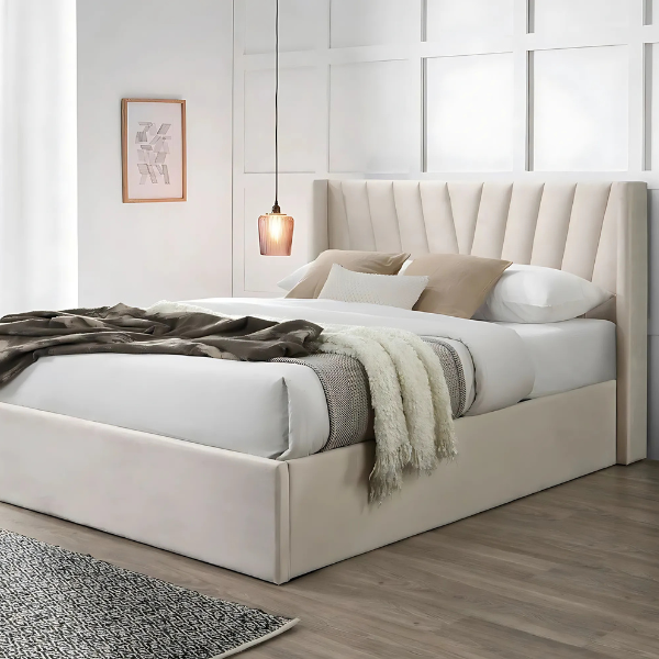 Lilly Upholstered Bed (Optional Ottoman Storage)