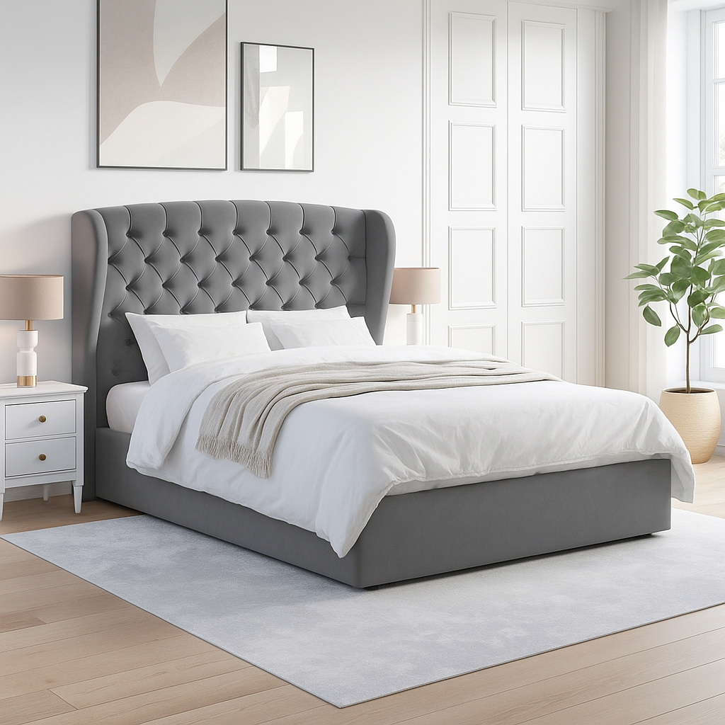 Athens Upholstered Bed (Optional Ottoman Storage)