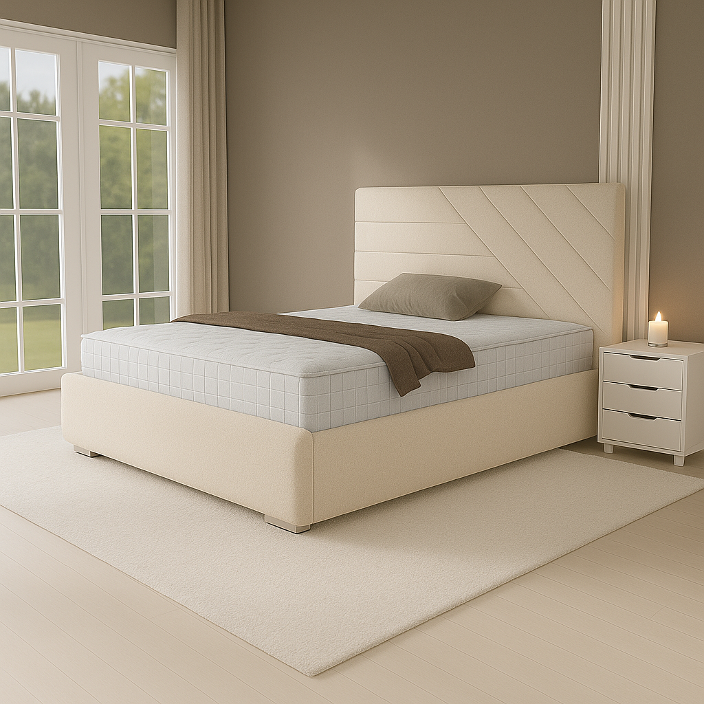 Lacy Upholstered Bed (Optional Ottoman Storage)