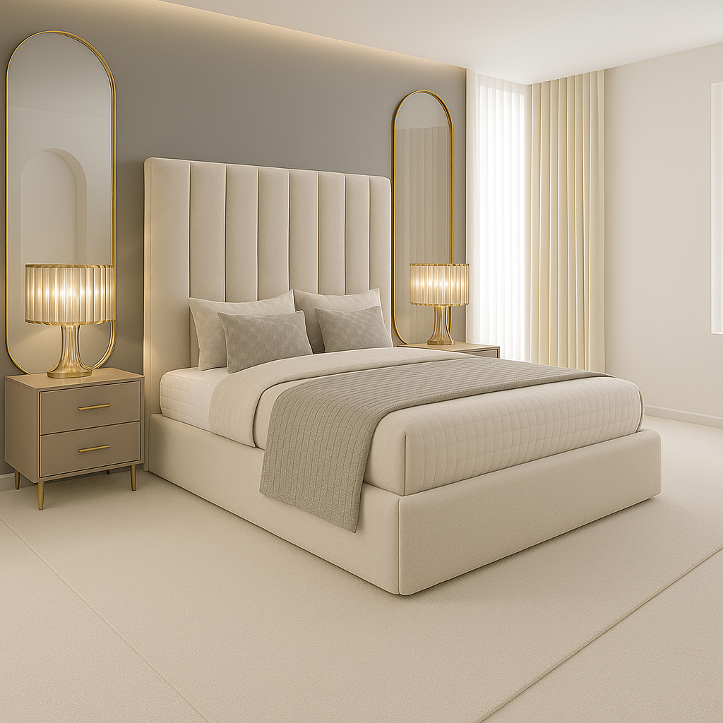 Lorna Upholstered Bed (Optional Ottoman Storage)