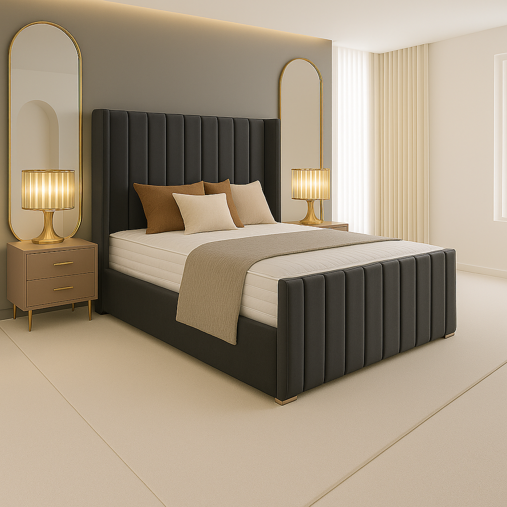 Alice Upholstered Bed (Optional Ottoman Storage)