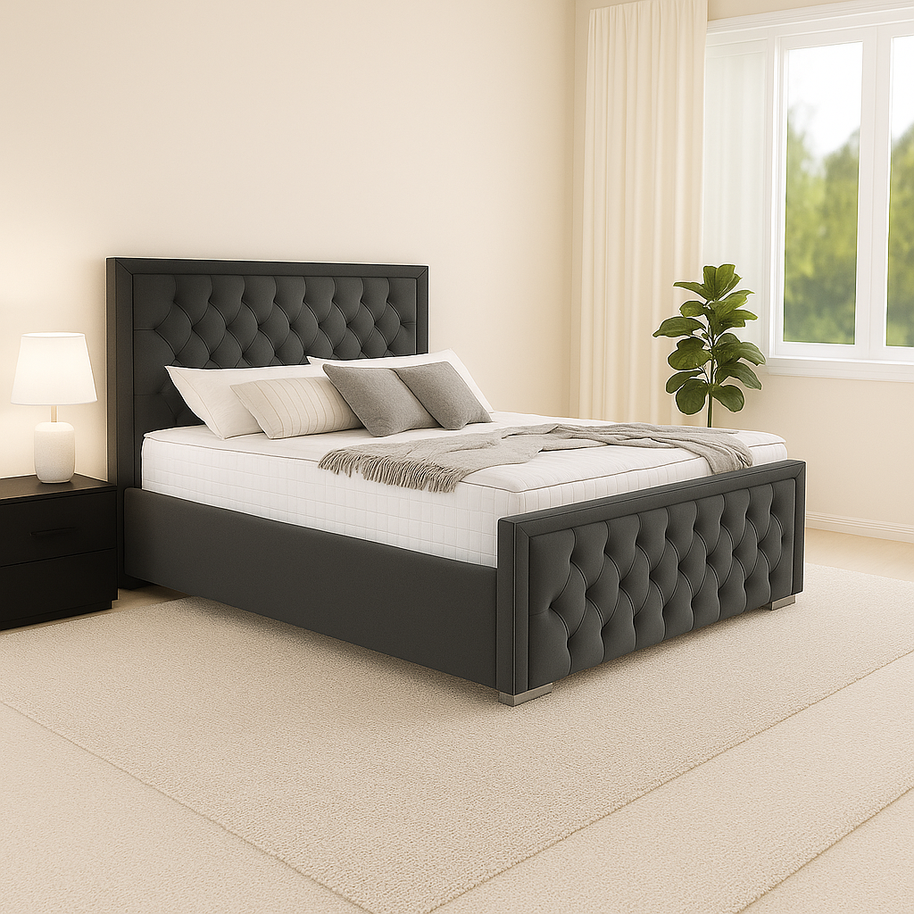 Hilton Upholstered Bed (Optional Ottoman Storage)