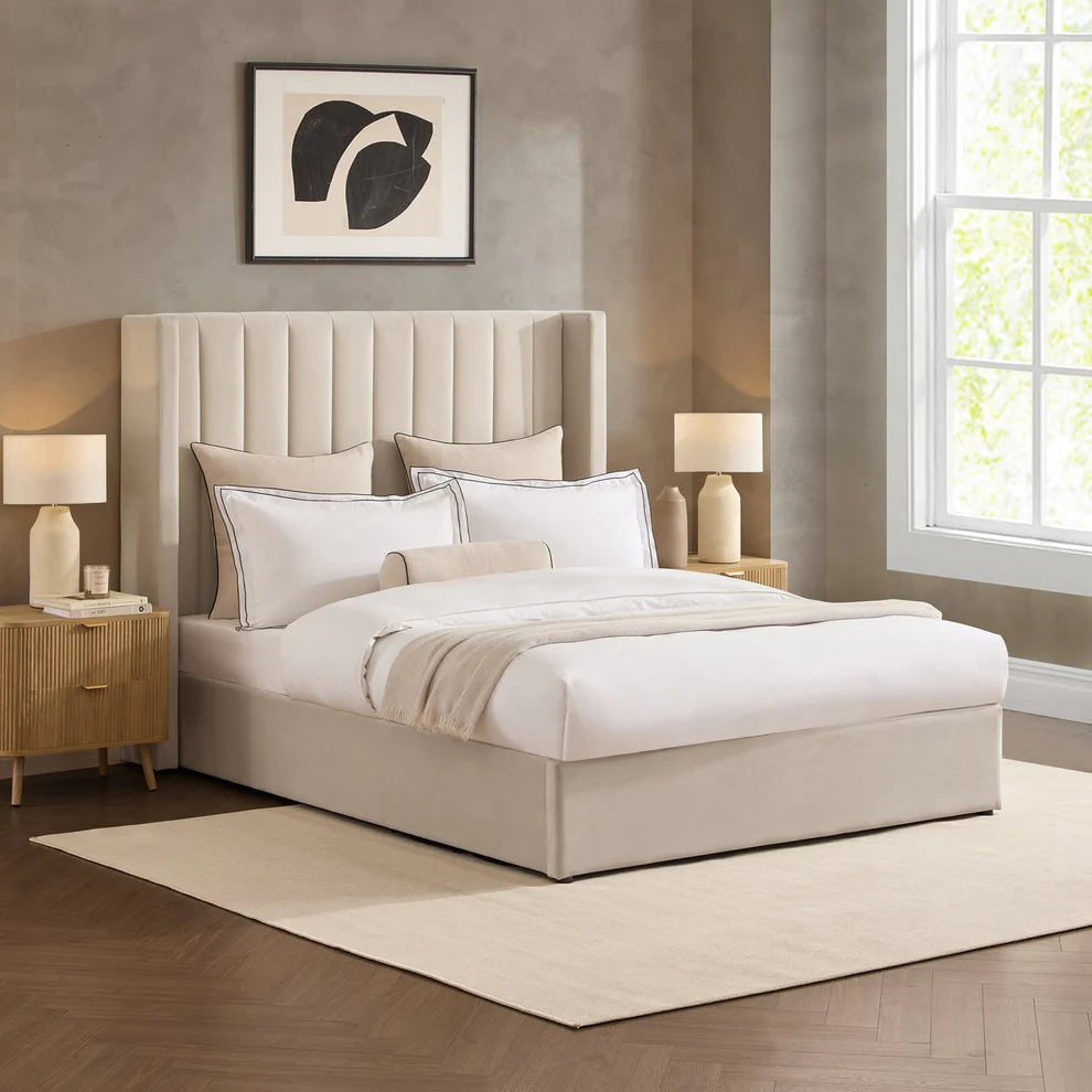Hugo Upholstered Bed (Optional Ottoman Storage)